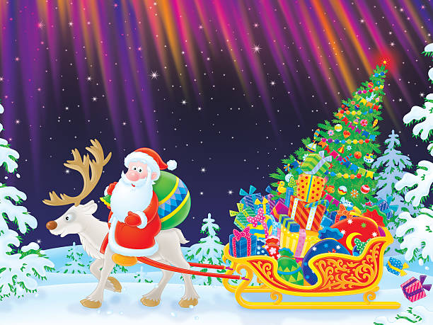 istock Santa delivers the Christmas gifts 155324099