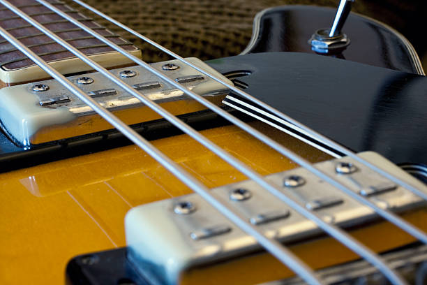 istock Vintage Sunburst Electric Bass Guitar Two 155324342
