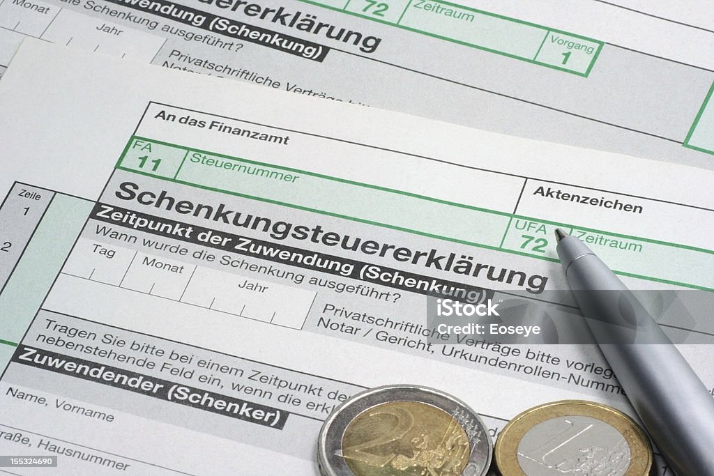 Schenkungsteuererklärung-немецкий Налоговая форма - Стоковые фото Без людей роялти-фри