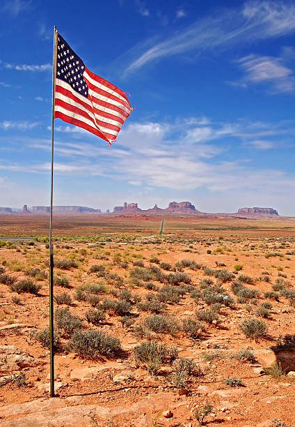 istock American flag in the desert 155325118