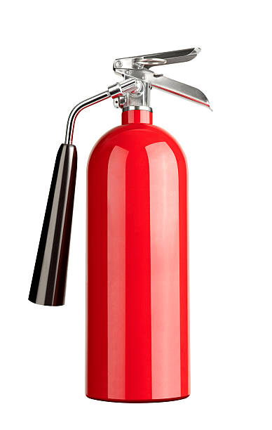 Red Fire Extinguisher Isolated on White with Clipping Path A generic looking fire extinguisher isolated on 100% white with a precise clipping path. fire extinguisher photos stock pictures, royalty-free photos & images