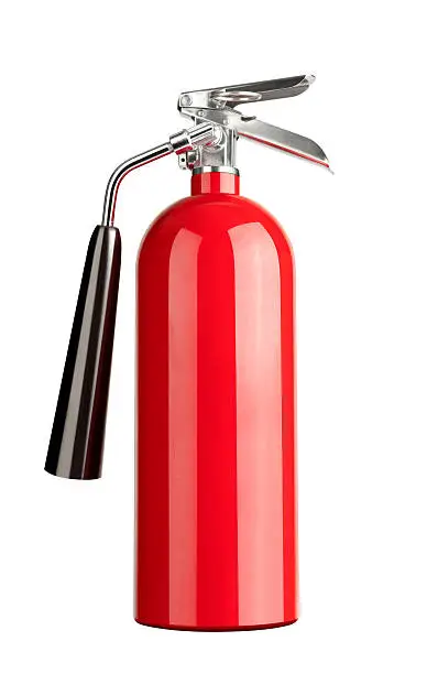 Photo of Red Fire Extinguisher Isolated on White with Clipping Path