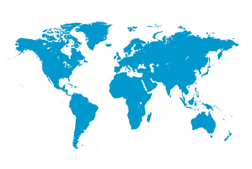 World map illustration Blue - High resolution