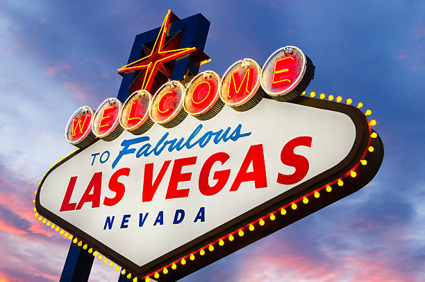 Las Vegas Sign at Sunset stock photo