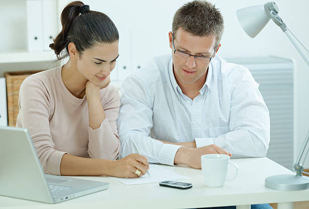 istock Couple working at home 155326345