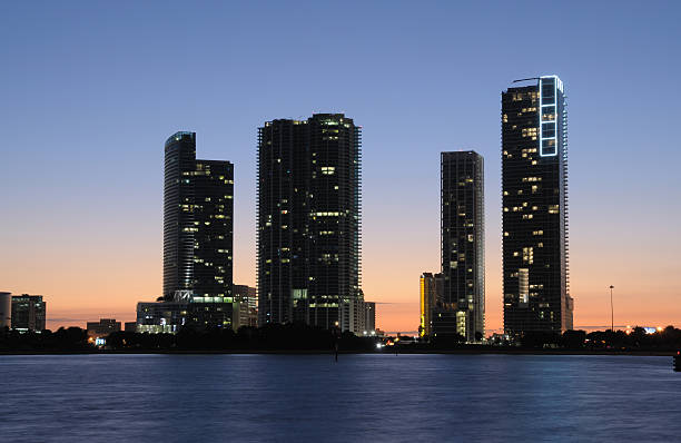 istock Highrise Buildings in Downtown Miami at Dusk 155326698