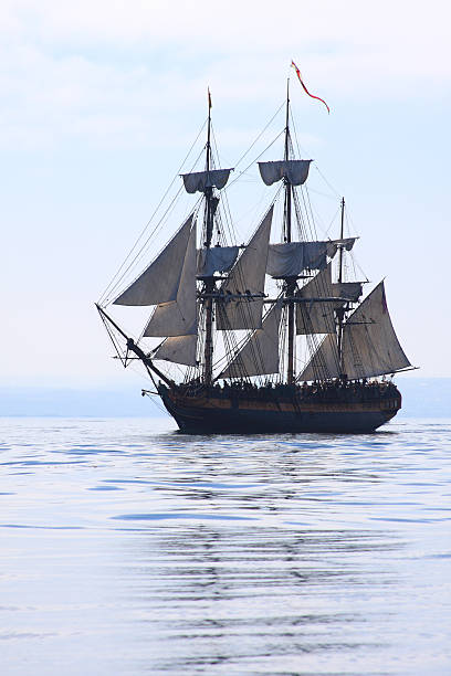 istock An old ship sailing in open water 155327119