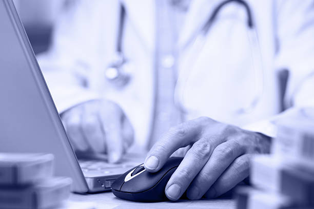 istock Doctor preparing online internet medical record 155328061