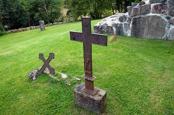 Headstones stock photo