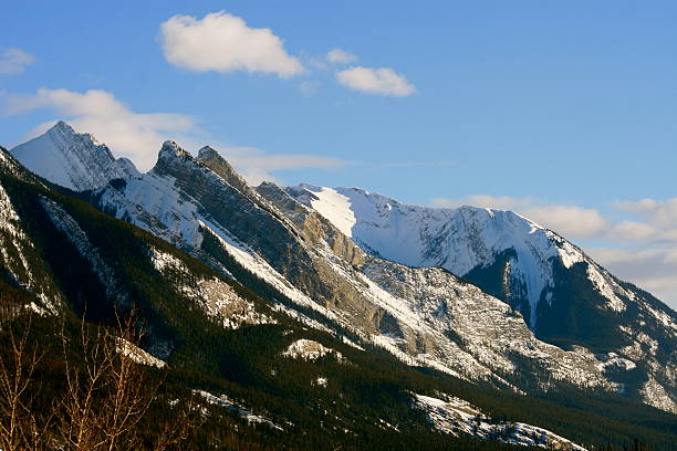 mountain range, canadian rockies stock photo