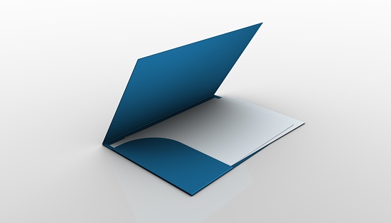 Document in folder - 3D illustration