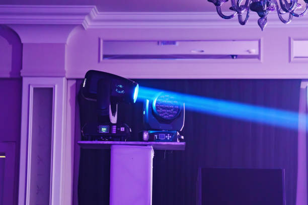 istock Spotlights of light music for lighting effect and synchronization with music. 1553293537