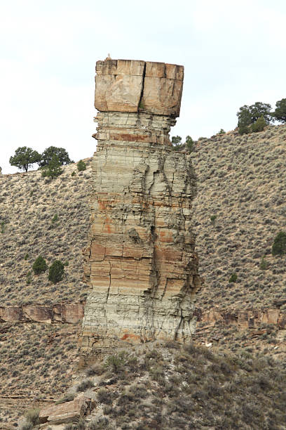 Leaning Rock formation in Utah Landscape stock photo