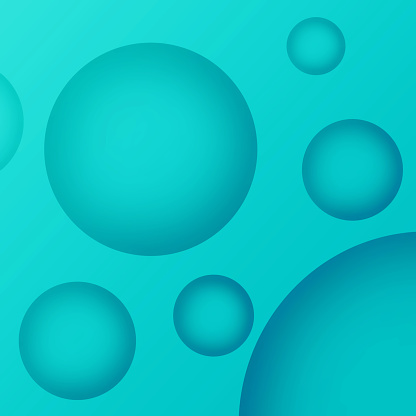 Turquoise Blue 3D Various Sized Spheres for Abstract Background