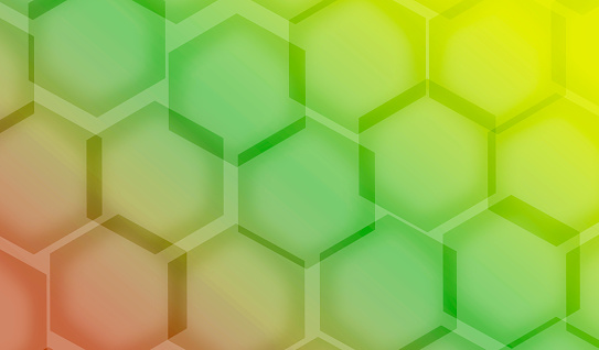 Gradient Vitamin Colored Hexagon Shape Pattern for Abstract Backdrop