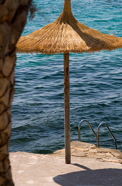 Sunshade in Majorca stock photo