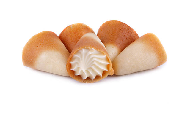istock Sugar tubules with a white cream 155329878