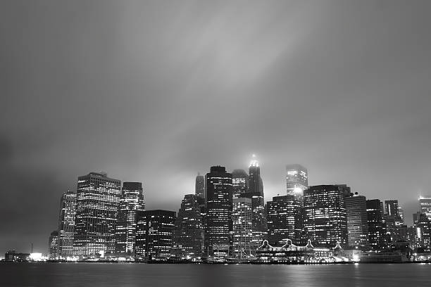 istock Lower Manhattan skyline at Night Lights 155329996
