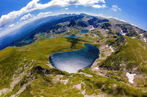 The Seven Rila Lakes are a group of lakes of glacial origin, situated in the northwestern Rila Mountains in Bulgaria.