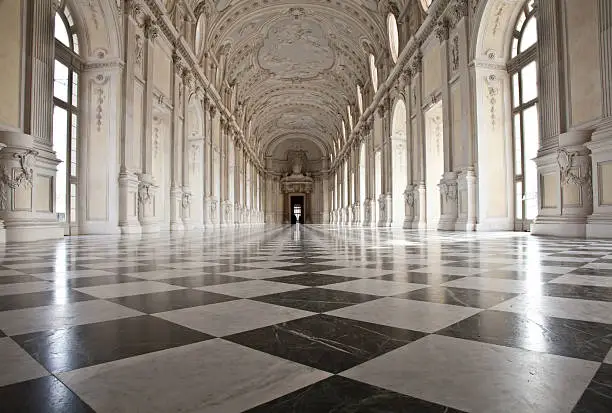 View of Galleria di Diana in Venaria Royal Palace, close to Torino, Piemonte region