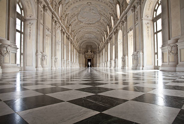 itália-palácio real: galeria de diana, venaria - palácio imagens e fotografias de stock