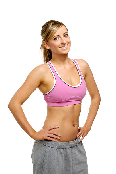 istock Athletic woman isolated on a white background 155335588
