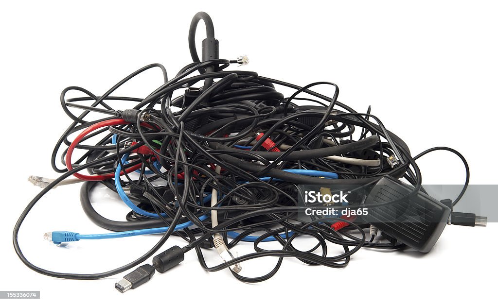 Haufen von computer-Kabel - Lizenzfrei Kabel Stock-Foto