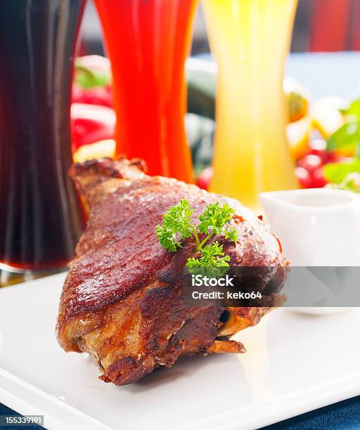 Original German Bbq Pork Knuckle Stock Photo - Download Image Now - Baked, Barbecue - Meal, Brown