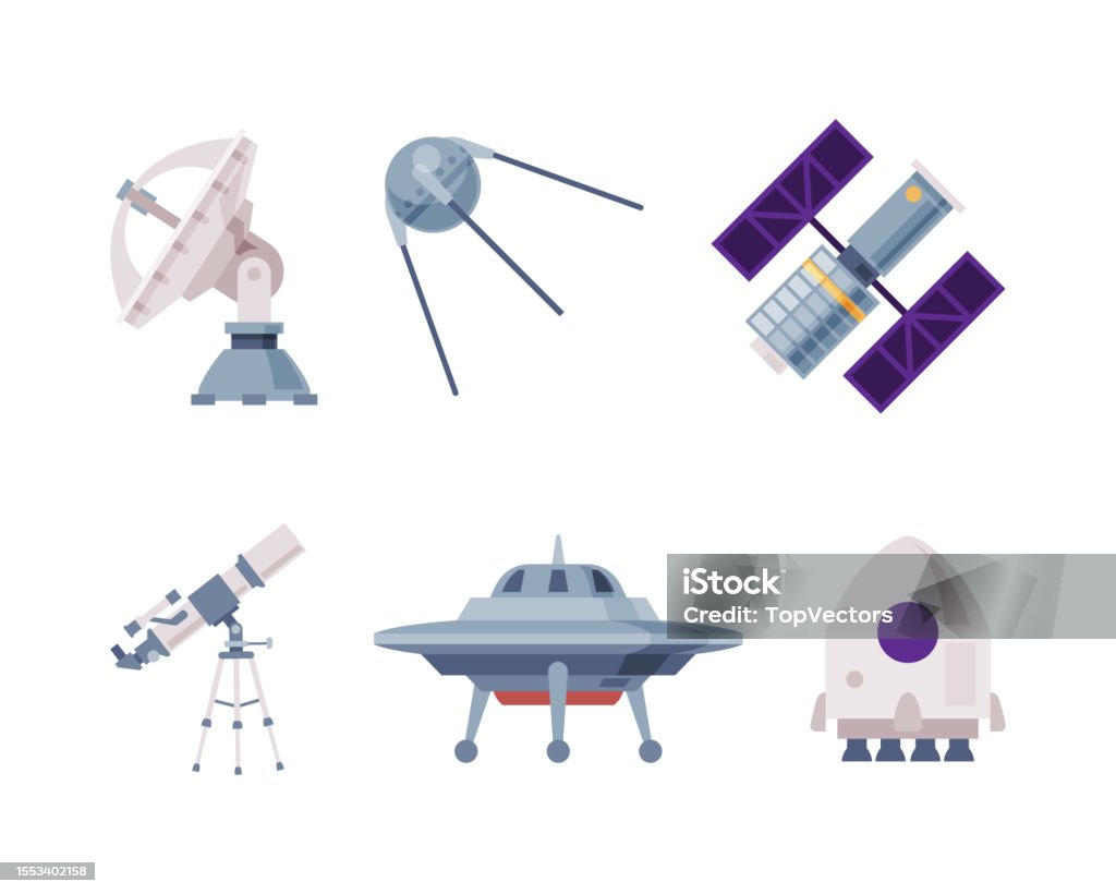 Outer Space Objects For Universe Exploration Vector Set Stock ...