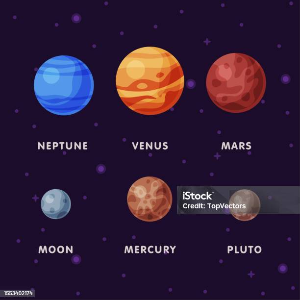 Downloadable Planet Names Solar Planets Infographics With Names Vector Set Stock Illustration ...