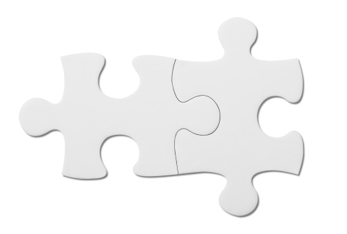 blank puzzle piece. Clipping path included.