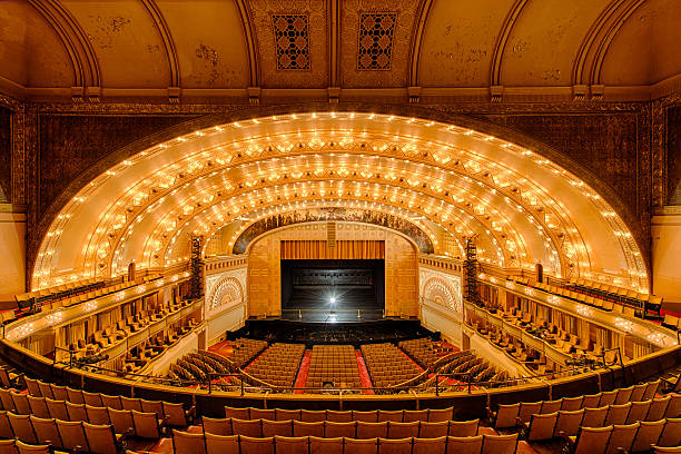 Auditorium Theatre Empty Auditorium Theater of Roosevelt University in Chicago, Illinois concert hall photos stock pictures, royalty-free photos & images