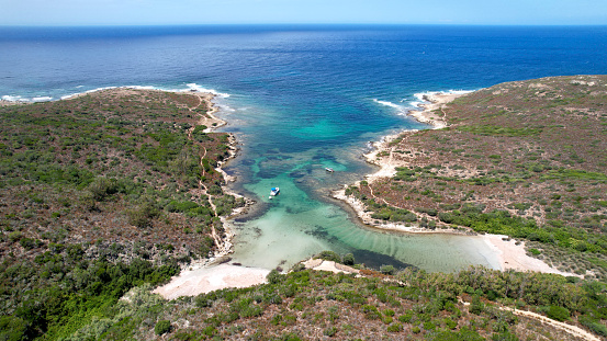 Corsica island Cala Di Malfacu beach drone photo