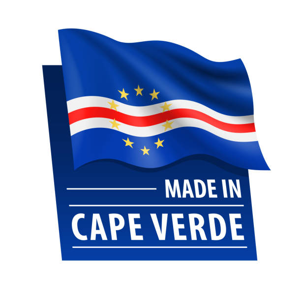 Made in Cape Verde - vector illustration. Flag of Cape Verde and text isolated on white backround Made in Cape Verde - vector illustration. Flag of Cape Verde and text isolated on white backround cape verde stock illustrations