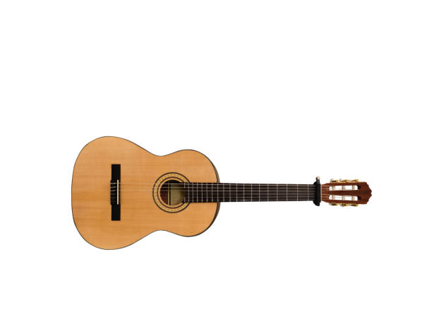 acoustic guitar isolated on white background