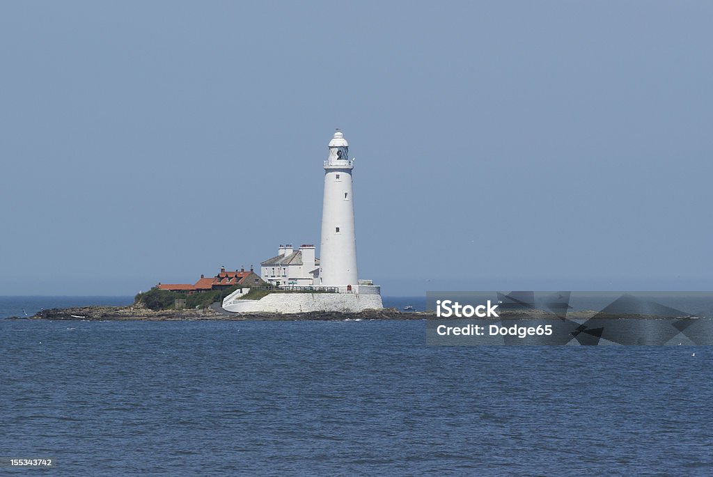 White Lighthouse St Mary's Lighthouse, Whitley Bay, Northumberland British Culture Stock Photo