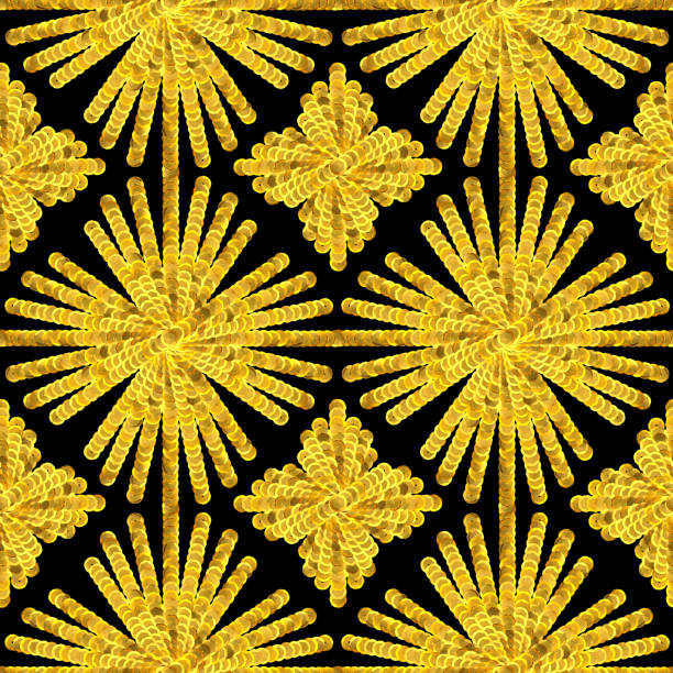 istock Sequins pattern. Seamless illustration. Fabric design. Rhinestones. 3d illustration. Fashion embroidery. Sequin pattern. Golden glitter. Digital image. 1553438702