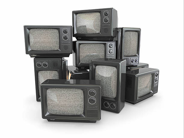 istock Heap  vintage tv. End of television 155344067