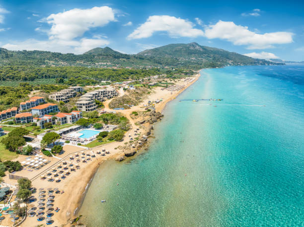 istock Landscape with Banana beach, Zakynthos islands, Greece 1553441973