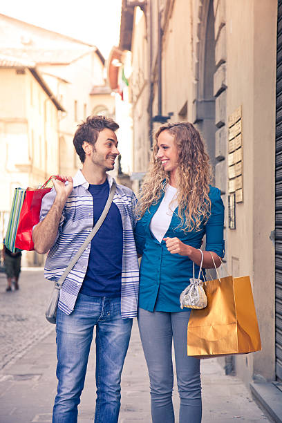 istock Young couple doing shopping in Italy 155346280