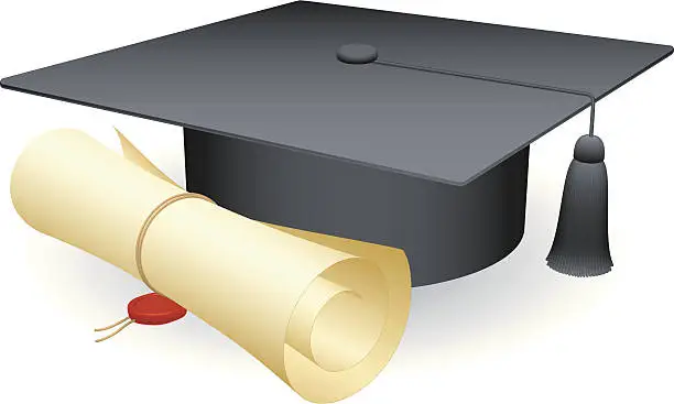 Vector illustration of Graduation cap.