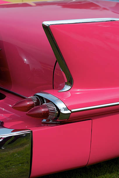 istock View of a pink car tail fin 155347547