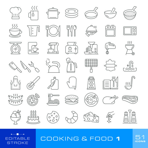Set of icons - Cooking and Food. Set #1. vector art illustration