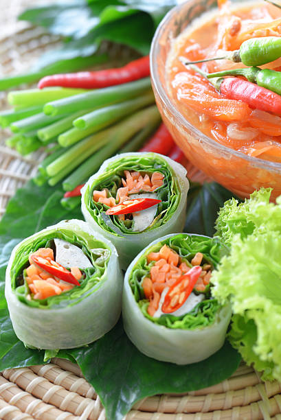 istock Fresh Chinese Traditional Spring rolls food 155347791