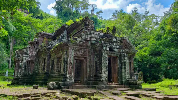 Photo of View on the sanctuary of Wat Phou/vat Phou Hindu /vat Phoutemple complex is the UNESCO world heritage site in Champasak, Southern Laos.