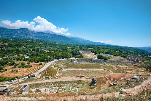 Antalya, Turkey - July 18, 2023: A view from the ancient city of Tlos