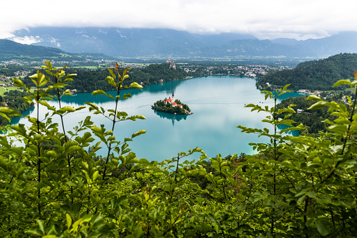 Lake Bled in Slovenia with famous Island with church