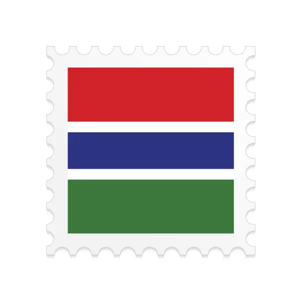 Vector illustration of Gambia flag postage stamp on white background