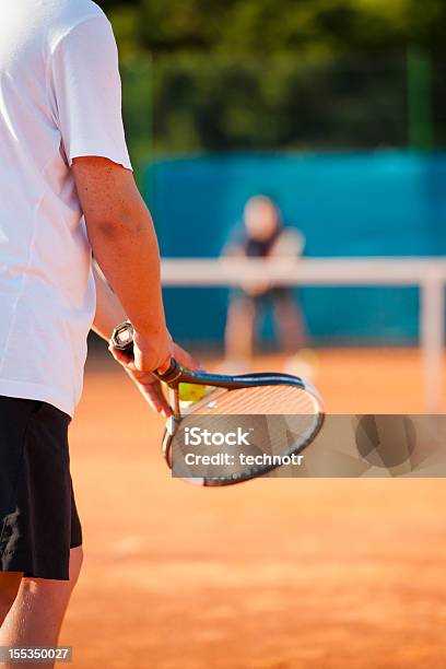 Tennis Player Ready For Service Stock Photo - Download Image Now - Tennis, 20-29 Years, Active Lifestyle