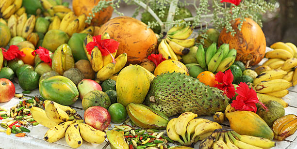 Fruit At The Market, Seychelles stock photo